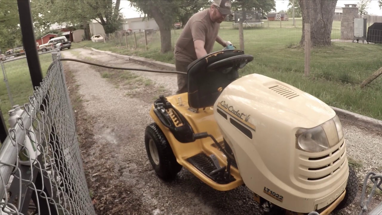 Remove Deck, Sharpen mower blades of Cub Cadet LT1022 Lawn Tractor