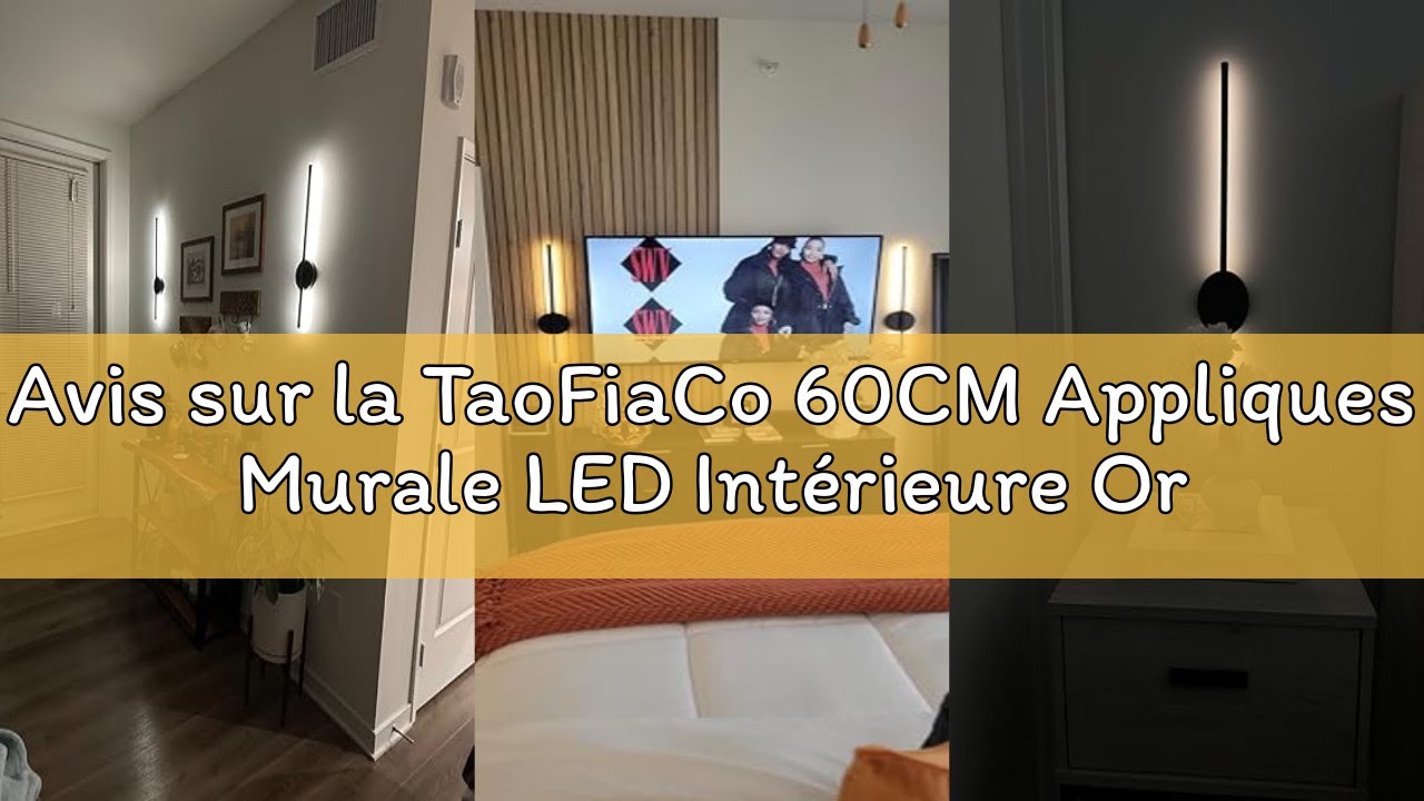 Avis sur la TaoFiaCo 60CM Appliques Murale LED Intérieure Or Lot de 2 - Lampe Murale sans Fil 3 Temp