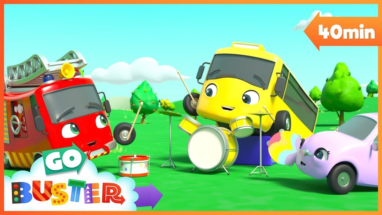 Buster Learns to Share with Friends | Go Buster | Classic Vehicle, Truck and Car Cartoons for Kids