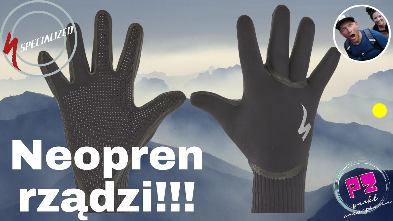 Neoprenowe rękawiczki rowerowe.