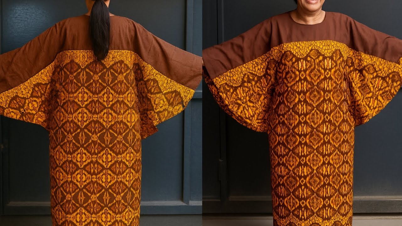 How to Sew a BUTTERFLY BUBU GOWN WITH A YOKE AND POCKETS. | BEGINNER FRIENDLY SEWING TUTORIAL