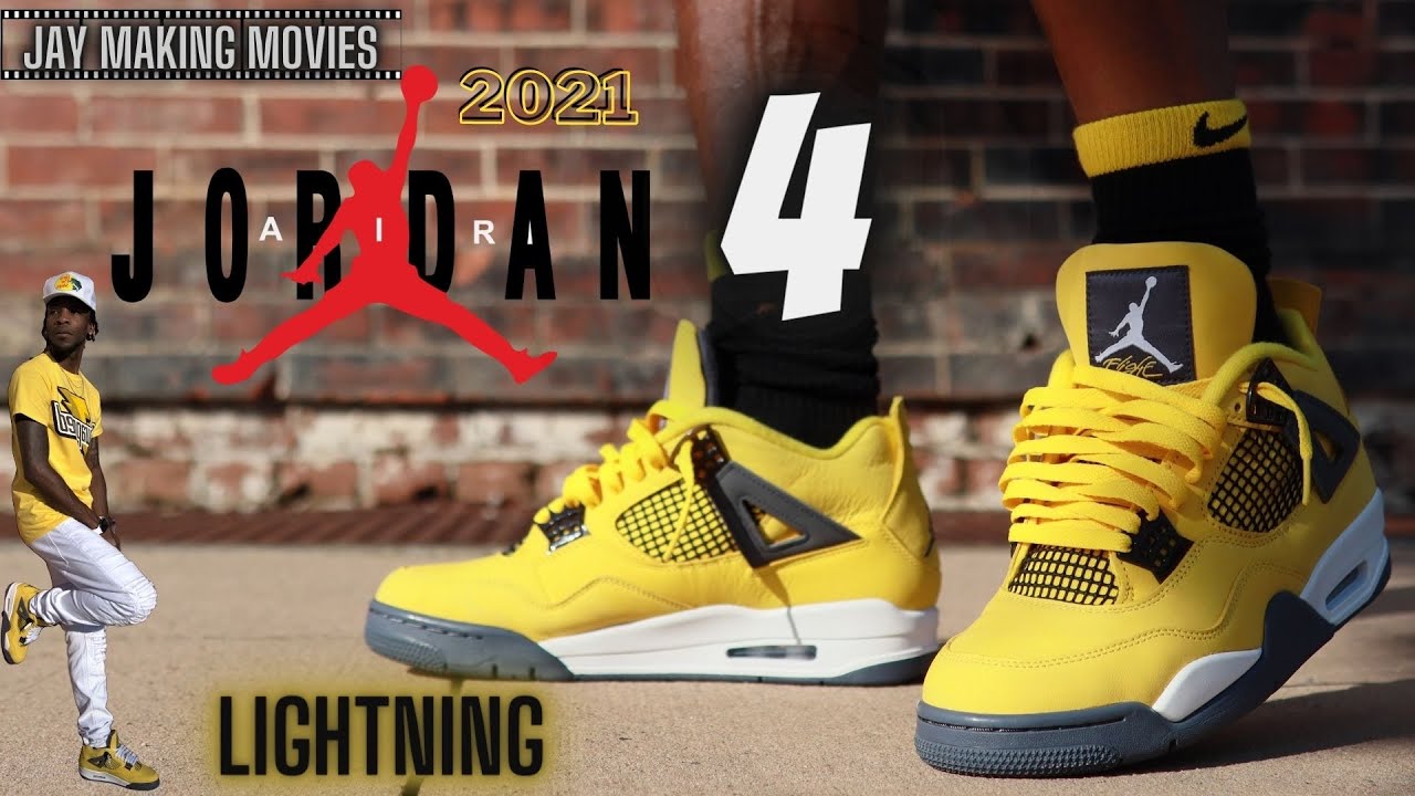 EARLY LOOK!! JORDAN 4 LIGHTNING DETAILED REVIEW & ON FEET W/ LACE SWAPS!!