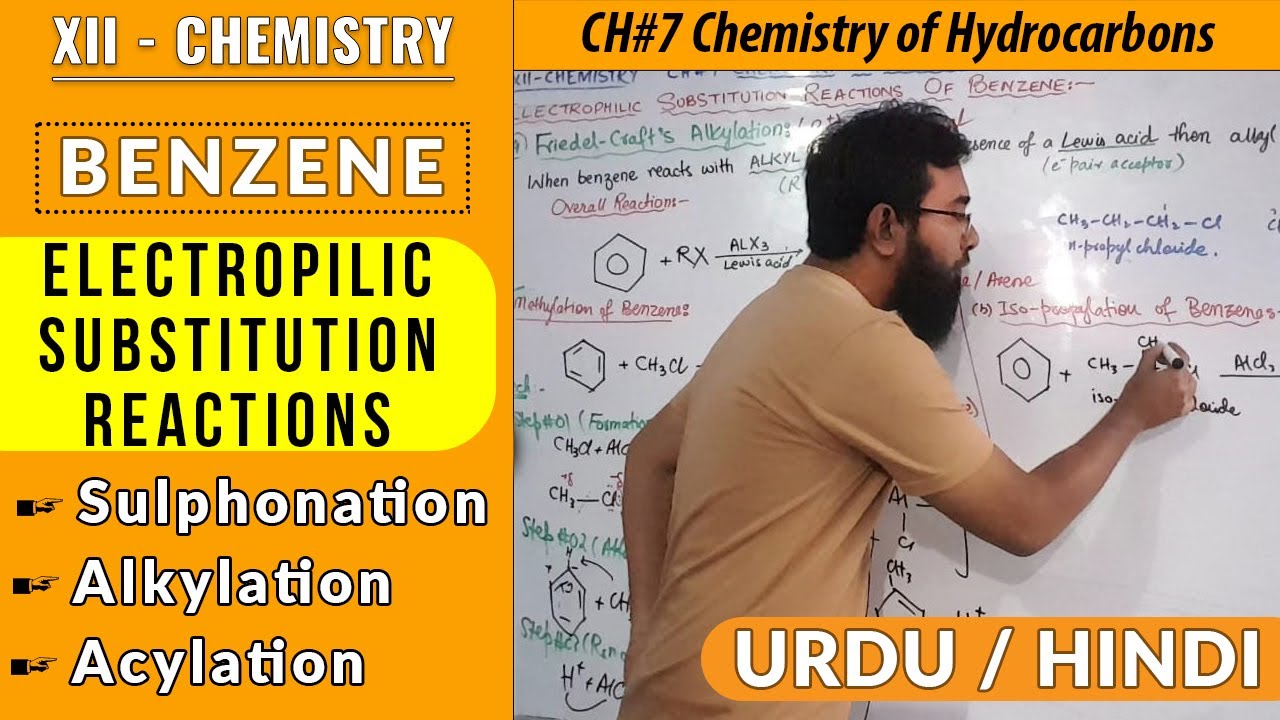 Electrophilic Substitution Reactions of Benzene | Part - 2 | XII - Chemistry | Urdu/Hindi