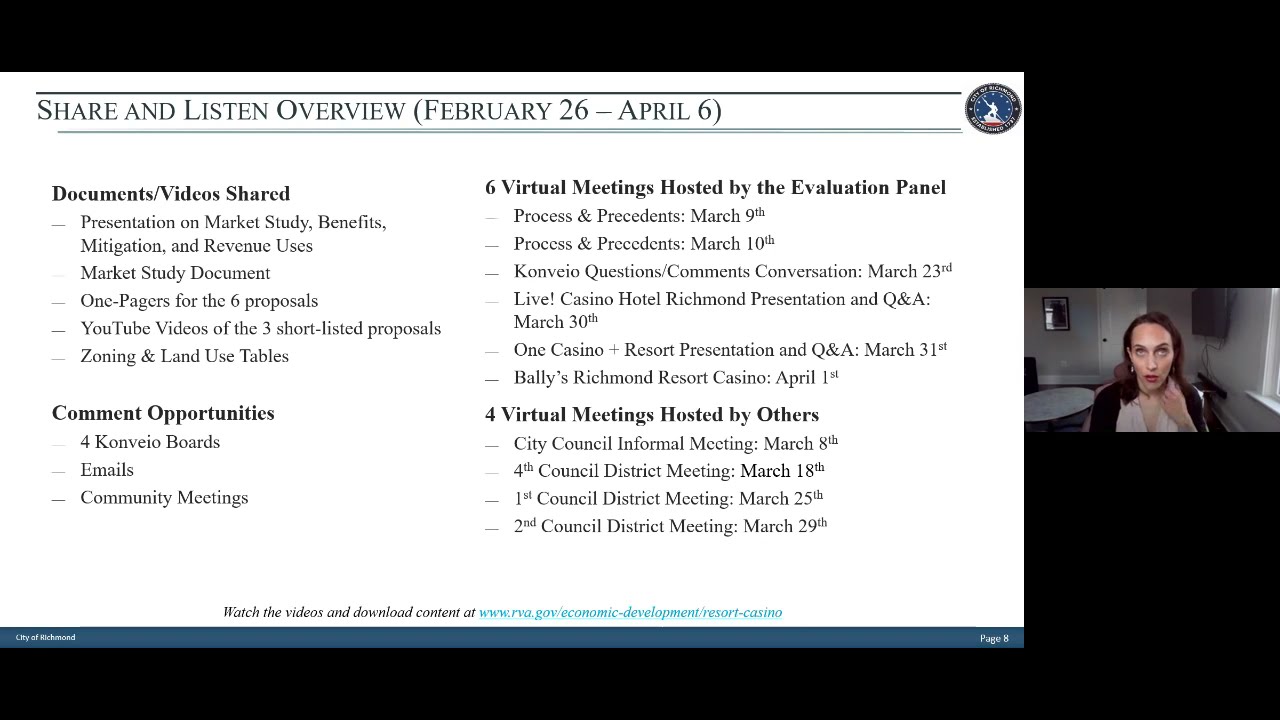 Resort Casino Community Engagement Reporting - April 8th, 2021