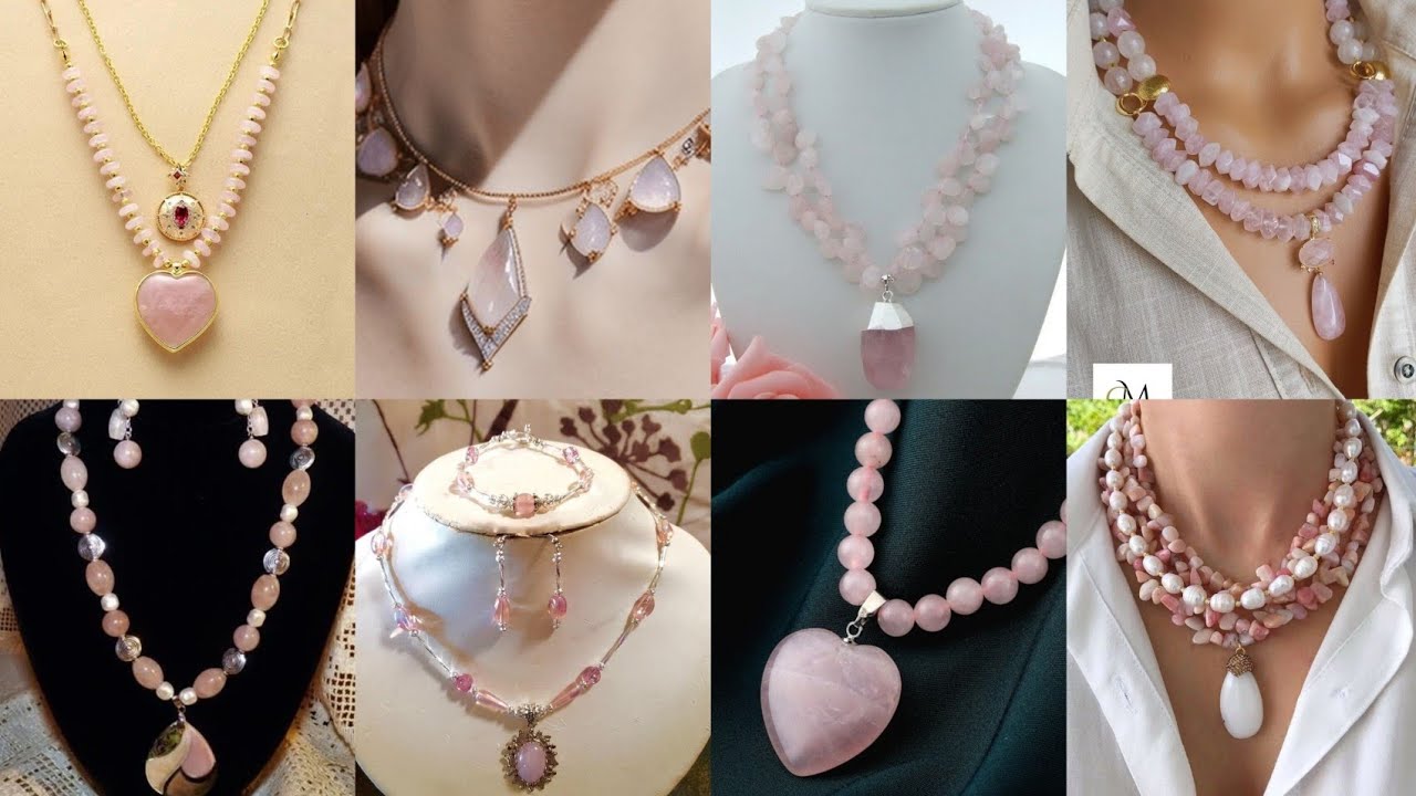 Breathtaking Necklace Designs with Rose Quartz🤩 Unlock the Power of Love, Healing, and Elegance
