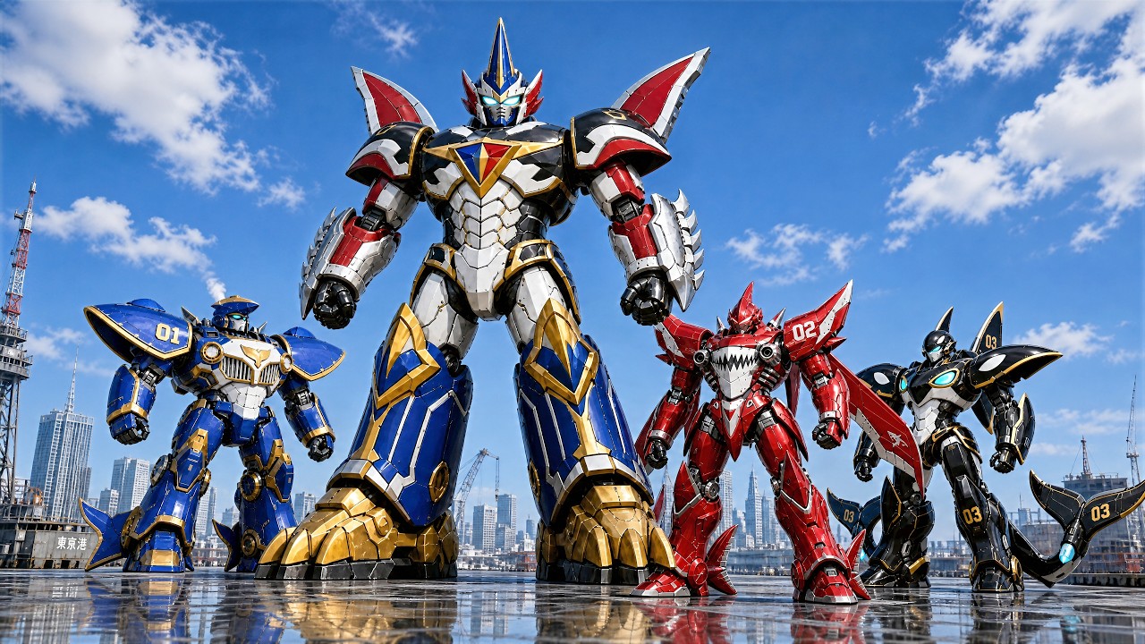 Abyssal Guardians Ocean Trinity 4K Deep Sea Mecha Transformation Fusion
