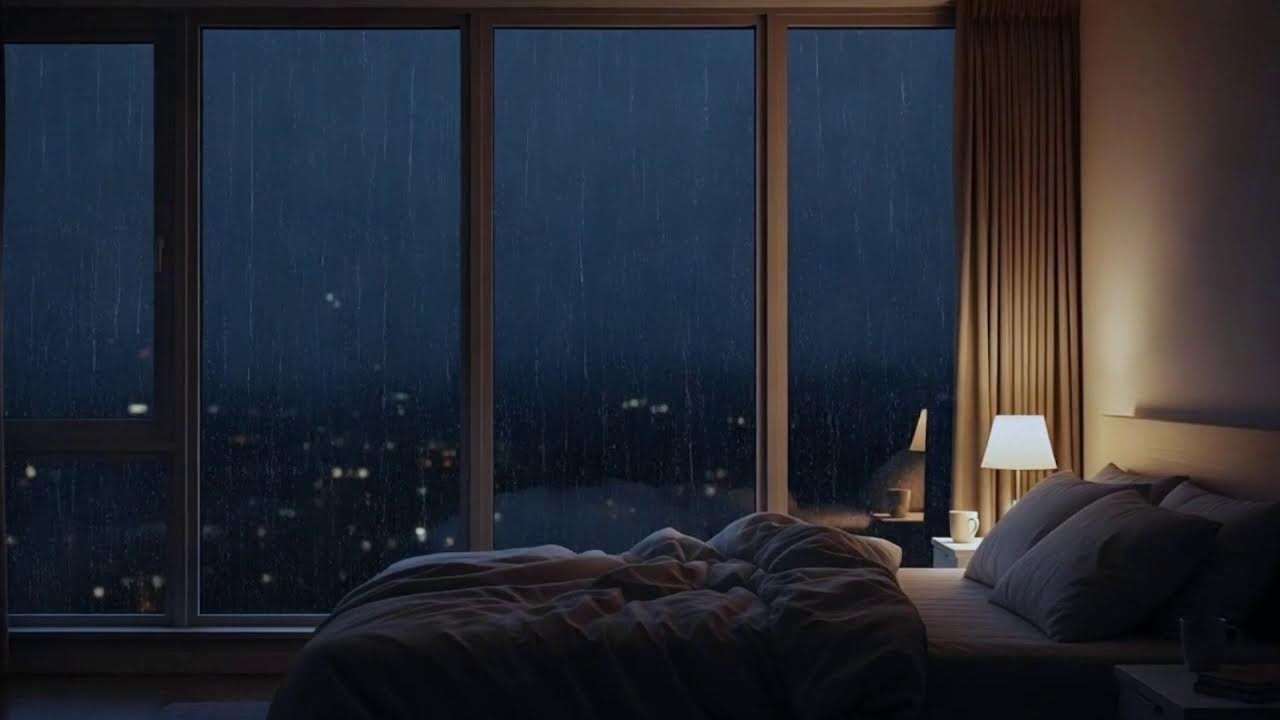 밤새 조용히 이어지는 안정적인 빗소리#조용한휴식#RainASMR#CalmAmbience