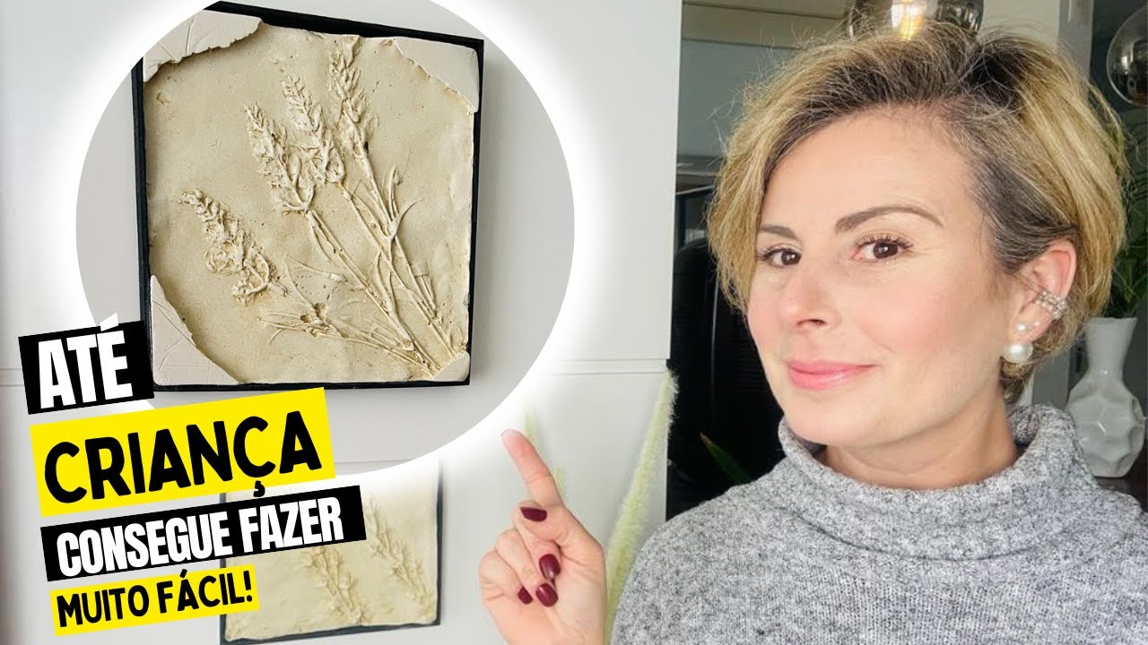 COMO FAZER QUADRO BOTÂNICO EM ALTO RELEVO DE GESSO | Faça fácil|  DIY Botanical Plaster Casting Art