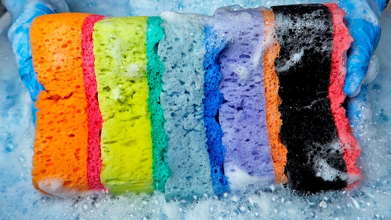 ASMR Toilet Soap Sponge Squeezing 2.0 🧽 Stacked Squeezes 💙 Oddly Satisfying