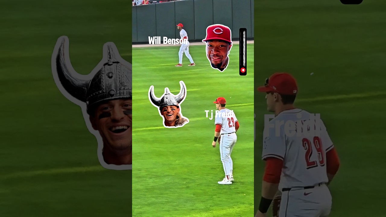 Tj and Will #reds #mlb #redsbighead #tjfriedl #willbenson #goodvibes #baseball ##cincinnati #redlegs