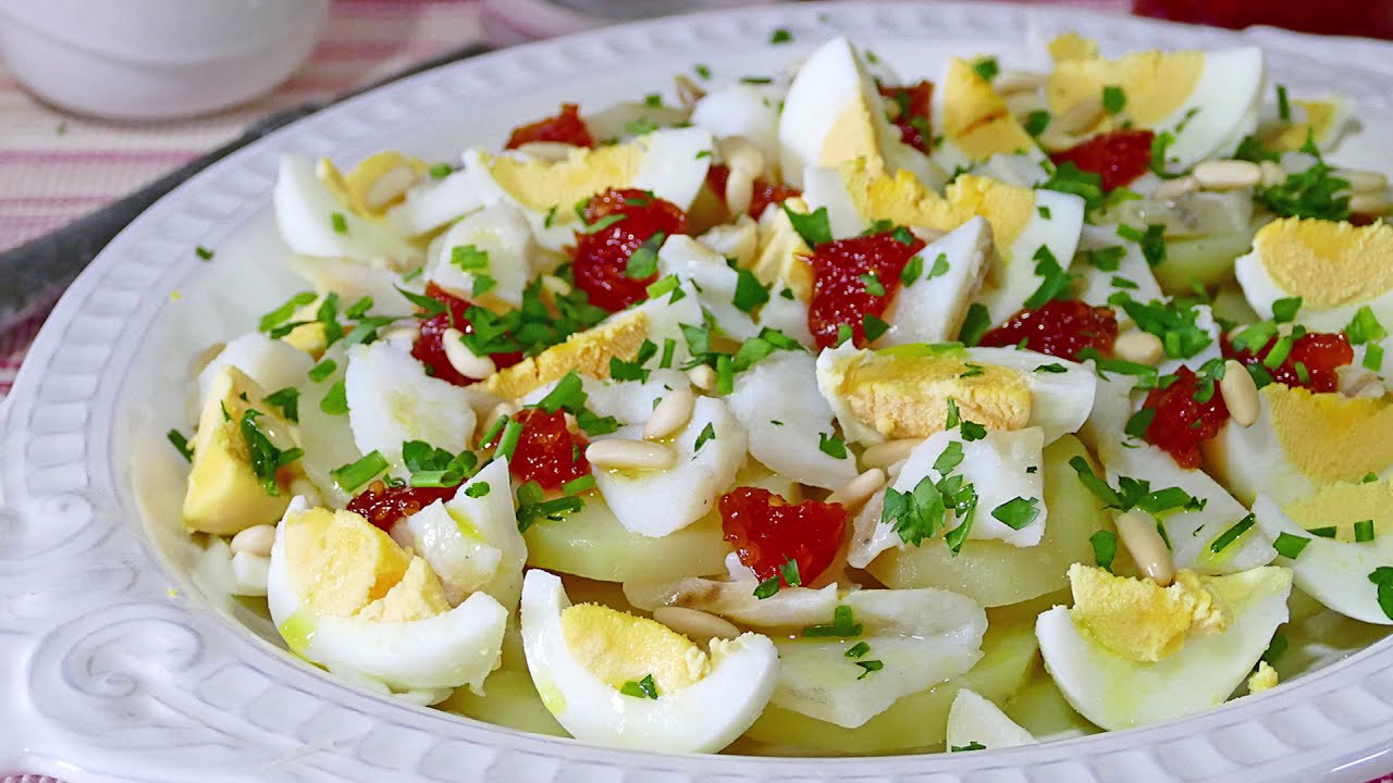 🥗 ENSALADA de Bacalao 🐠 y Patata 🥔  con Mermelada de Tomate 🍅