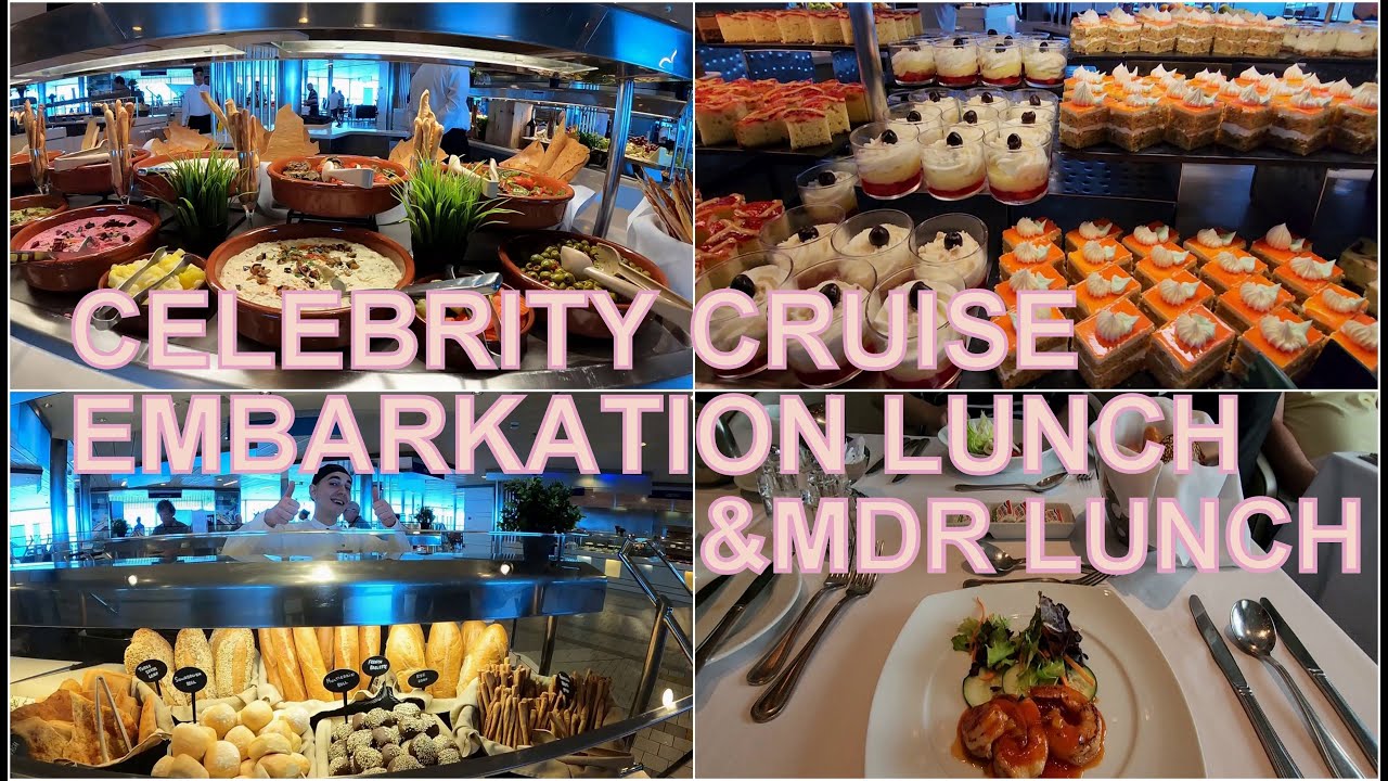 Celebrity Equinox Embarkation Day Buffet Lunch / Main Dining Room Sea Day Lunch Menu & Food vLog