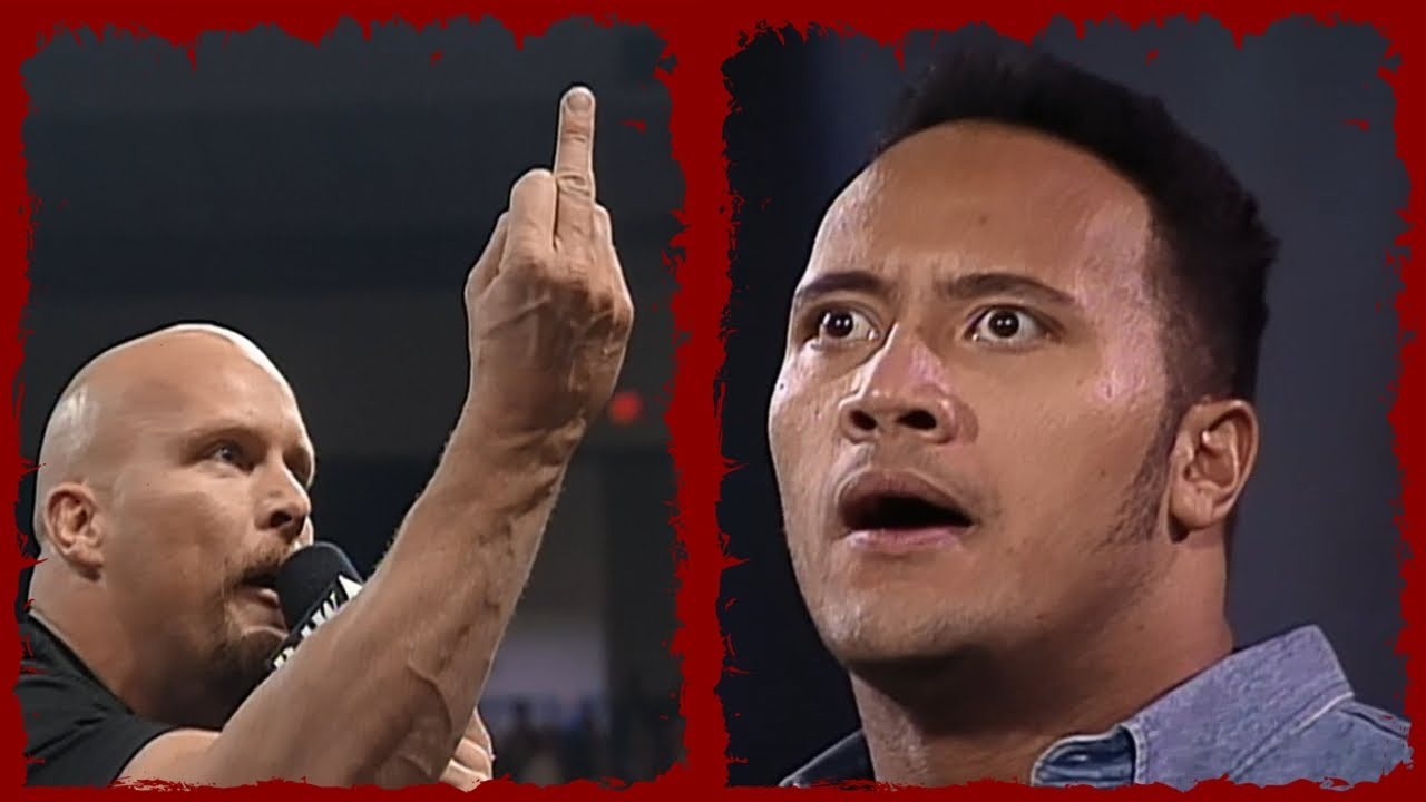 Stone Cold Gives The Rock A Bird For Thanksgiving.