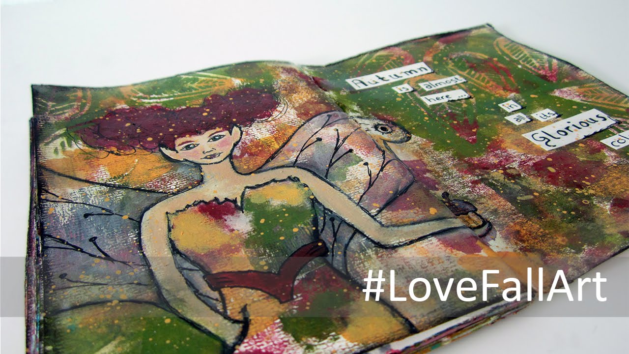 #LoveFallArt #mixedmedia #artjournal Autumn Fairy