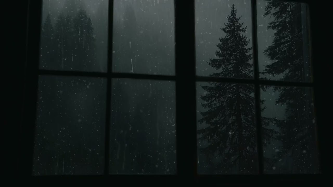 Heavy Rain Sound on Window with ThunderㅣDeep Sleep, Relax, Study & Meditation 10 Hours