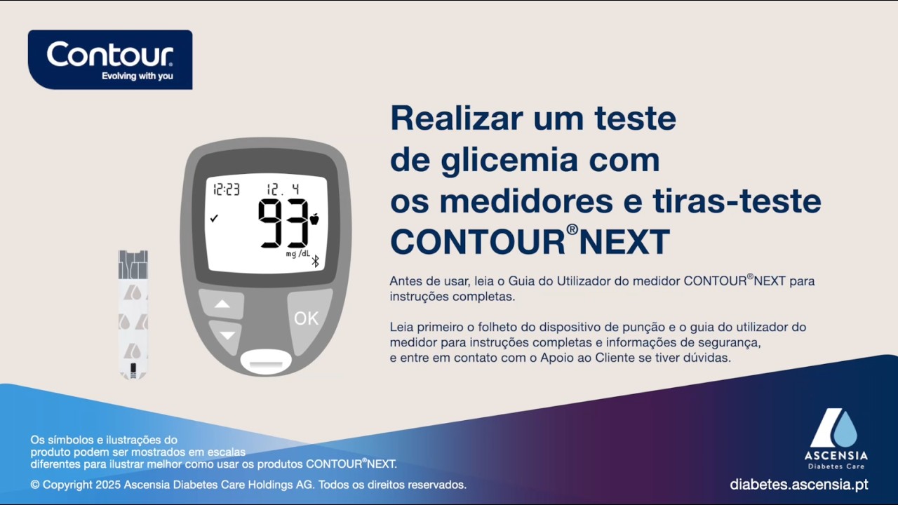 Realizar um teste de glicemia com os medidores e tiras-teste CONTOUR®NEXT