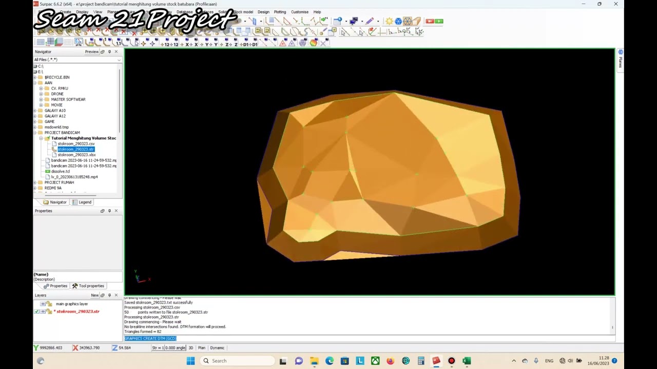 Tutorial Menghitung Volume Stock Batubara Menggunakan Softwear Surpac 6 6 2