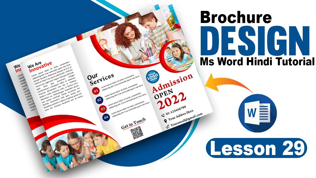 Lesson 29 || Printable Brochure Design in Ms Word Hindi Tutorial || Leaflet, Pamphlet Design in Word