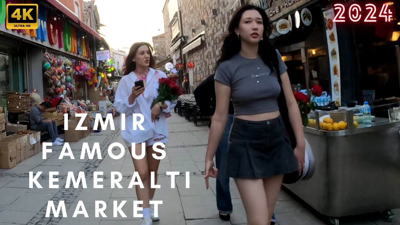 Izmır, Turkey walking tour 4K 60 FPS | Izmır old town and Kemeraltı Grand bazaar 2024 street walk