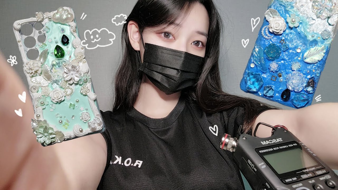 직접 만든 폰 케이스 뚜들기는asmr🖤