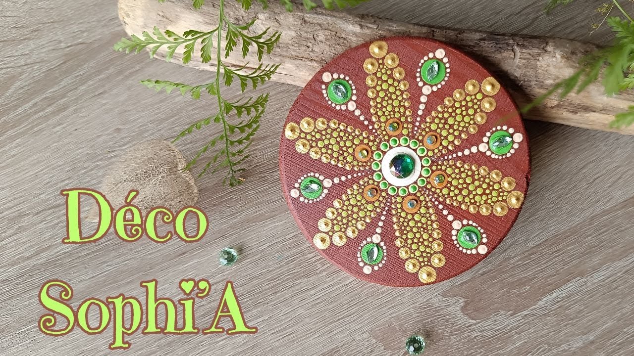 Tutoriel pointillisme sur bois : fleur d&eacute;corative pas &agrave; pas | D&eacute;butant