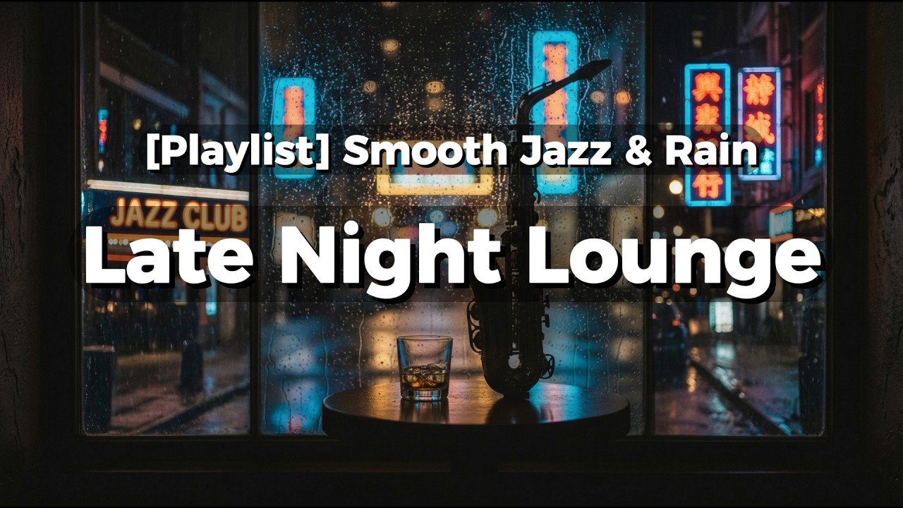 Midnight Jazz Bar 🌃 Relaxing Saxophone & Rain Sounds | Bachata Jazz Fusion