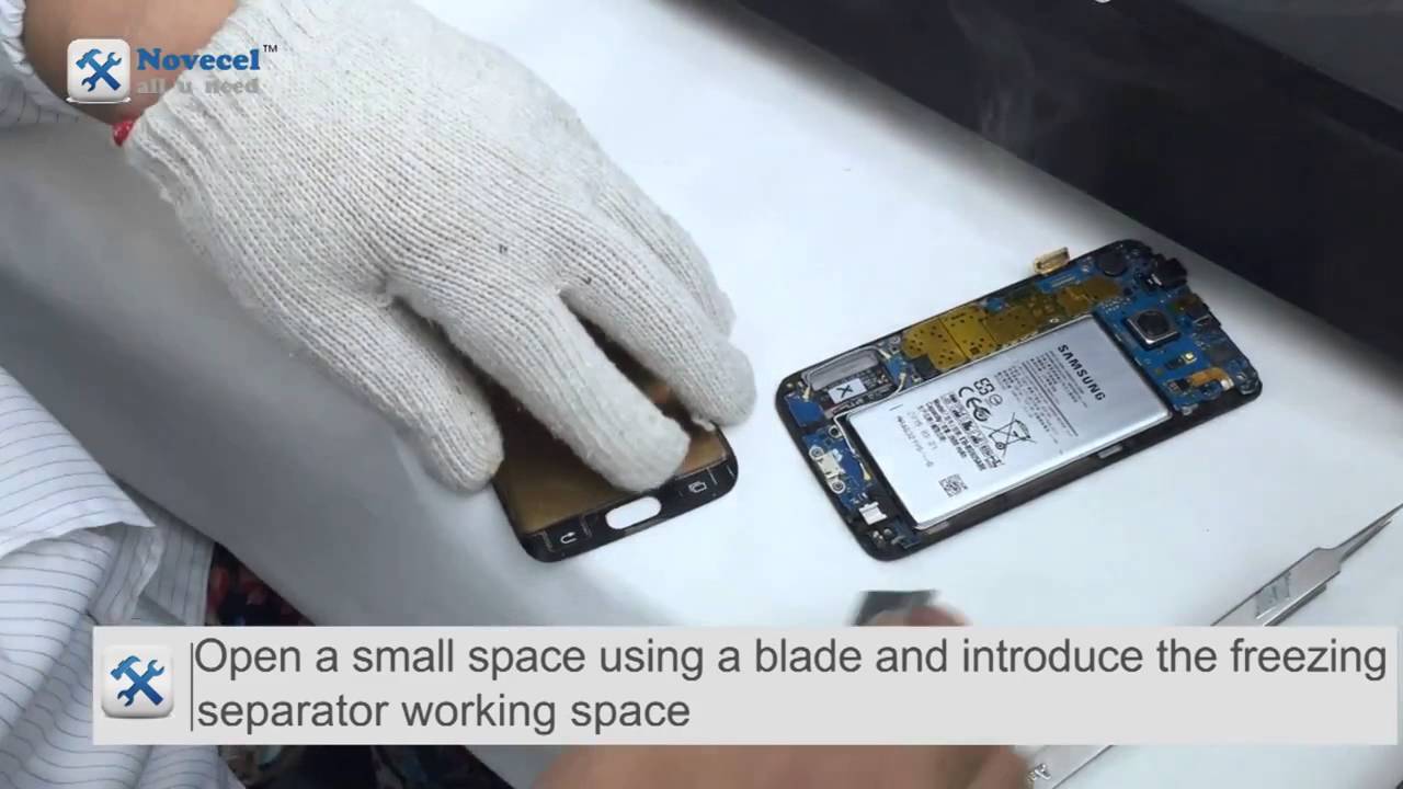 How to separate samsung galaxy  s6 edge broken screen with NS007 mini freezer
