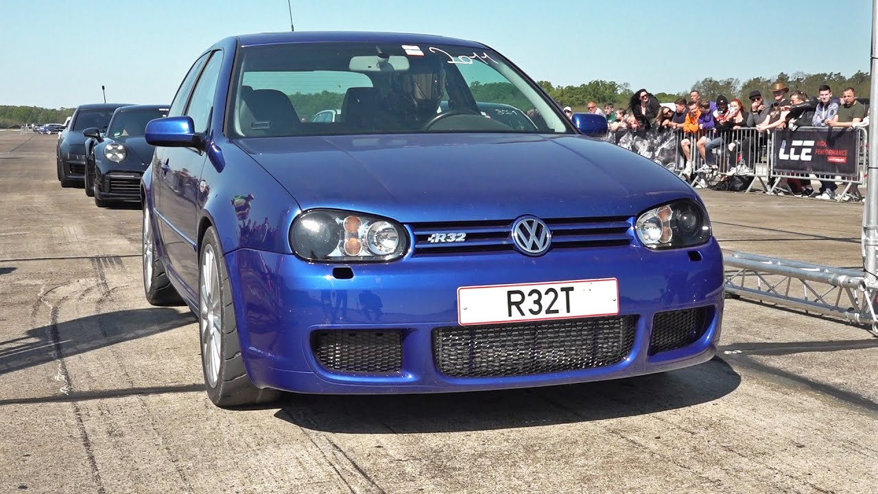 950HP Volkswagen Golf IV R32 3.2 HGP Turbo - Cold Engine Start, DRAG RACE!