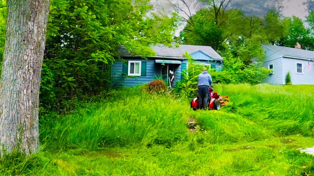 Neighbors were Shocked I cut this Overgrown YARD for FREE!