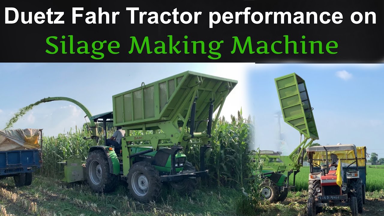 Deutz Fahr Agrolux 80hp 4WD Tractor Performance on Silage making machine.