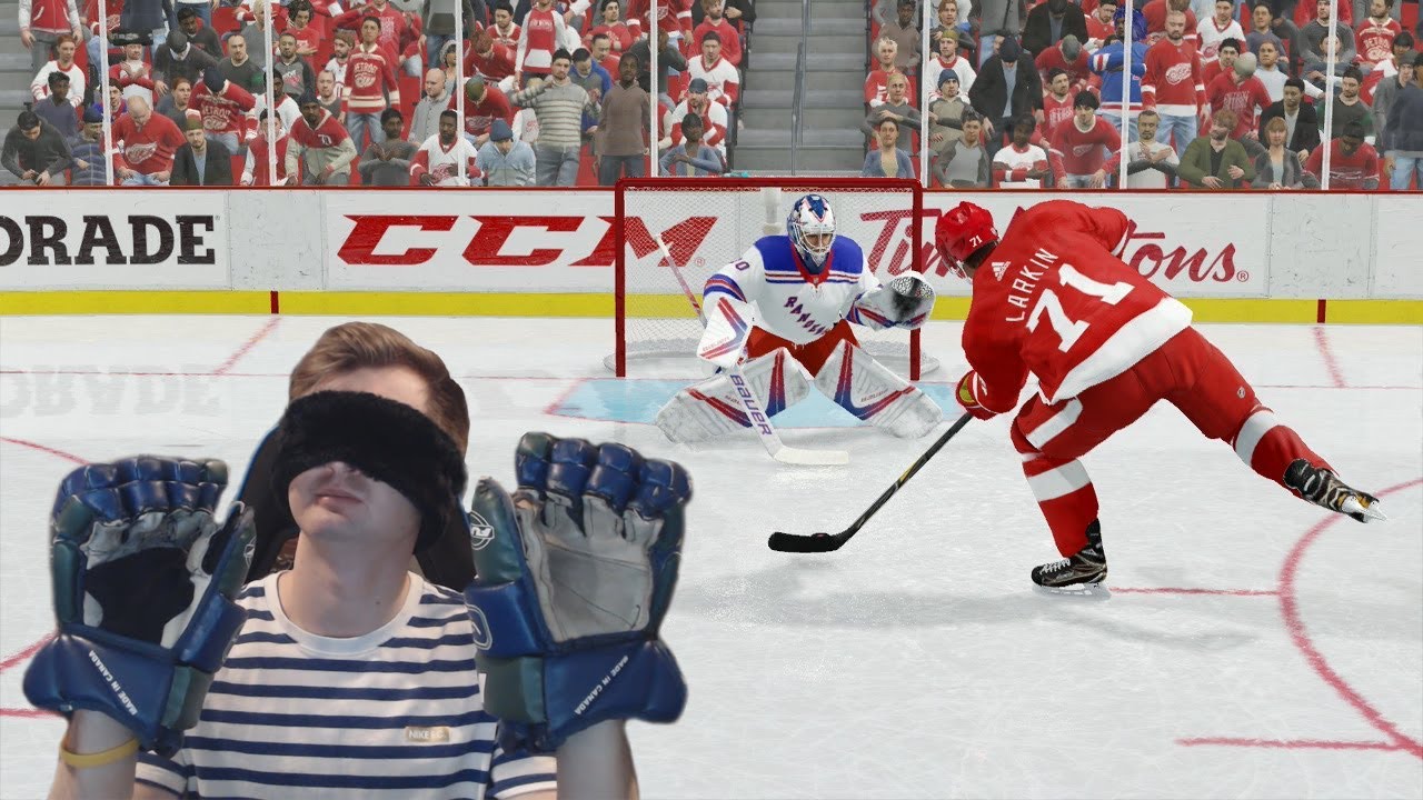 BLINDFOLDED HOCKEY GLOVE SHOOTOUT CHALLENGE - NHL 18
