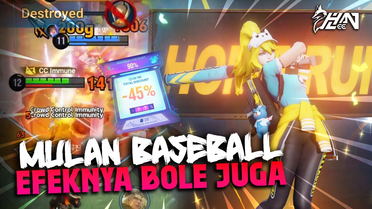REVIEW MULAN BASEBALL SEASON SKIN LIMITED!! BJIR GUA HAMPIR JADI DARKSYSTEM SOLO RANK AWKOAKWK