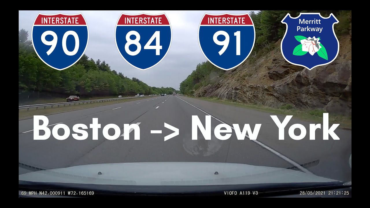 Boston to NY Drivelapse I-90, I-84, Merritt Pkwy