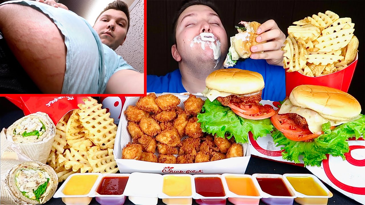 Weighing Myself On Camera • Massive Chick-Fil-A Feast • MUKBANG