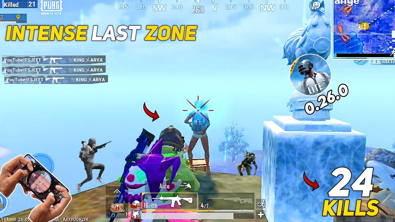 24 KILLS 🔥 PUBG LITE SOLO vs SQUAD LAST ZONE INTENSE FULL RUSH GAMEPLAY - PUBG LITE BGMI LITE