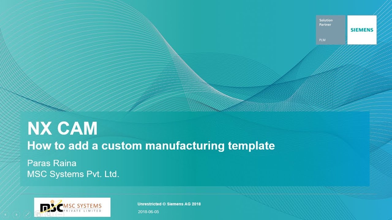 NX CAM: Add a custom Manufacturing setup template