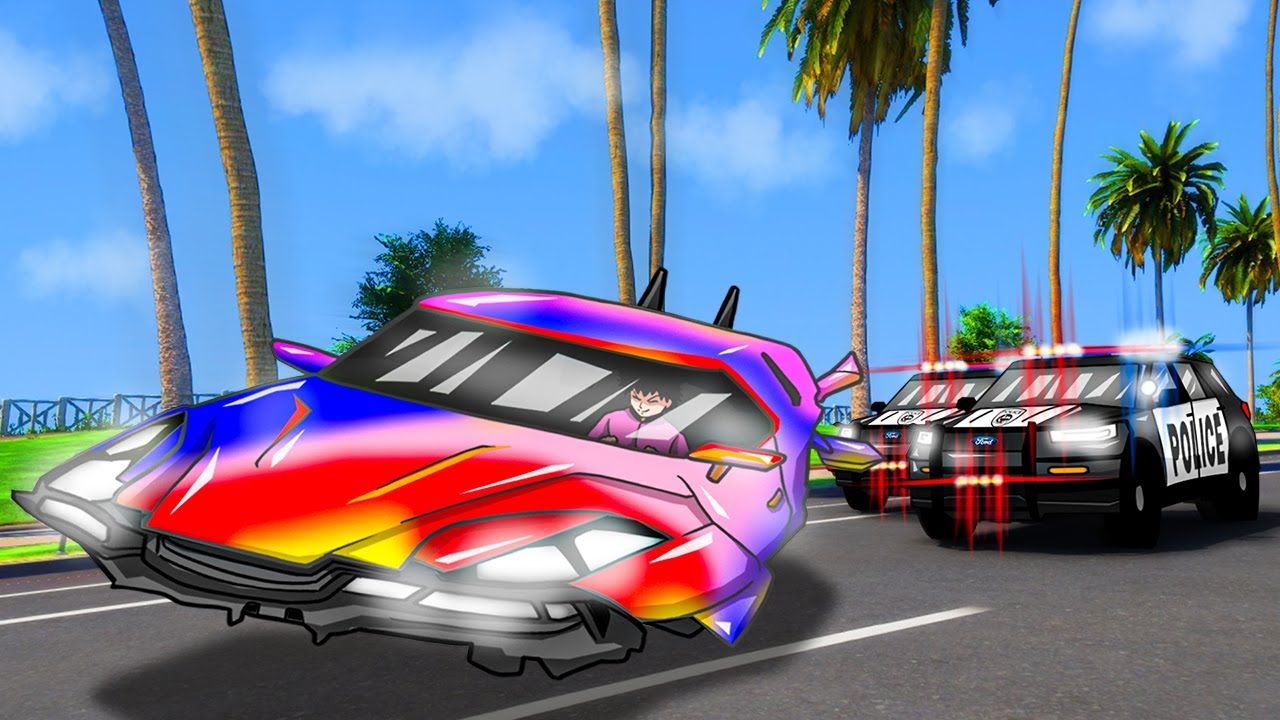 Trolling cops with a Flying Car in GTA 5 RP!