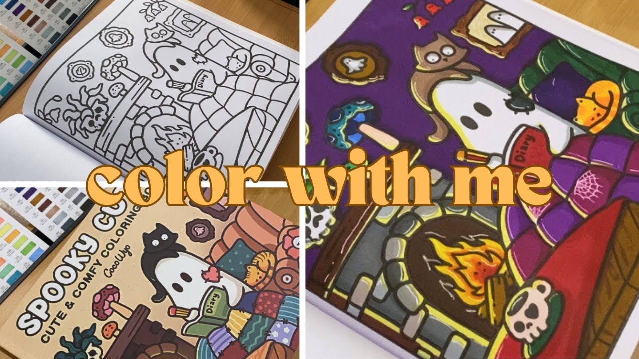 it's spooky szn! 🎃👻 | color with me (color asmr) | spooky cutie by coco wyo coloring book