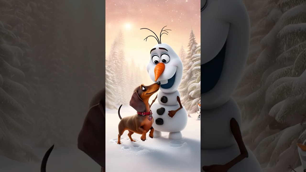 Сніговик у шоці: такса веде полювання на носа! 🌭 | Snowman in shock: dachshund is hunting the nose!