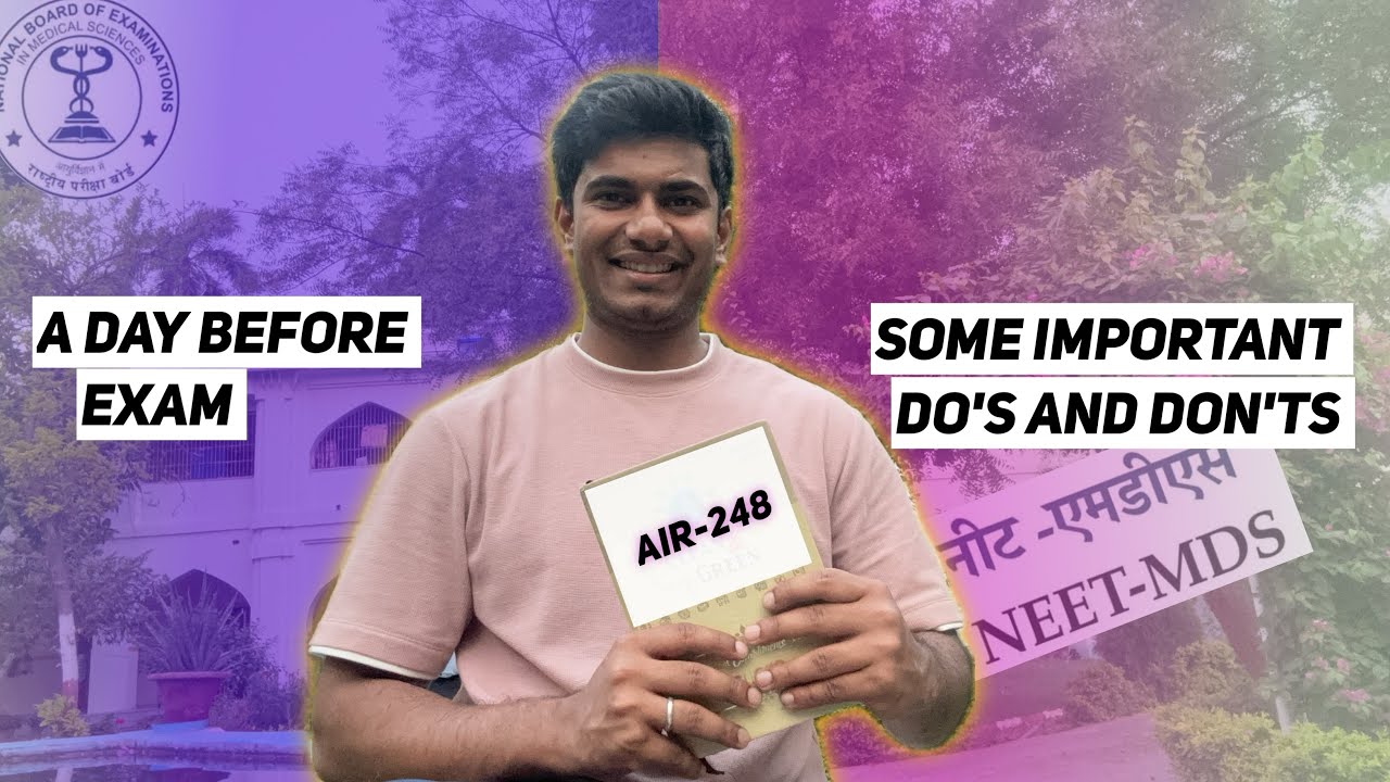 Last Day BEFORE NEET MDS : IMPORTANT POINTS