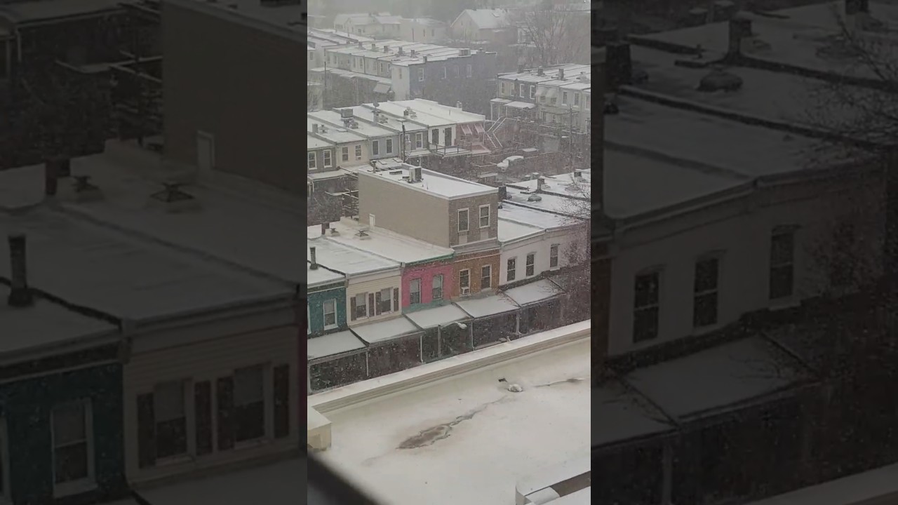 80-degree sunny weather in the morning, 20 degrees in the afternoon w/ cold winds, snow in Baltimore
