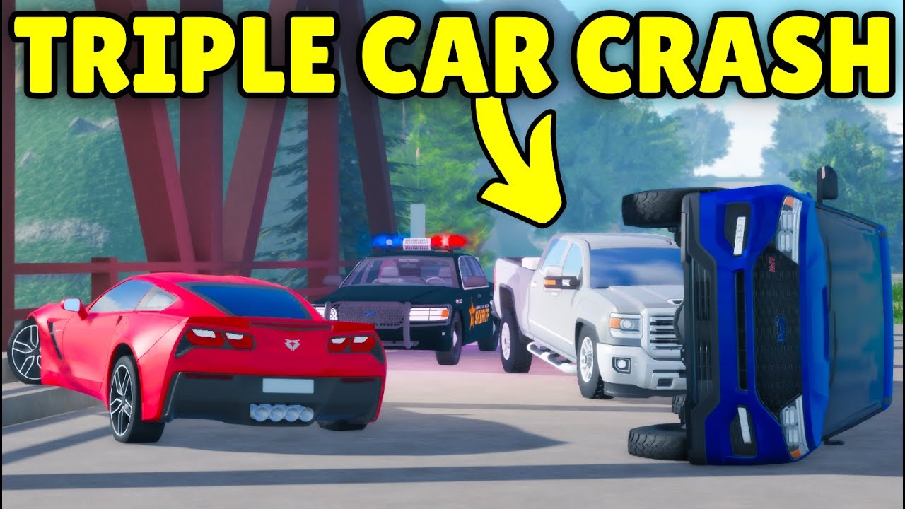 Police Respond to a TRIPLE Car Crash in APM | Roblox American Plains Mudding