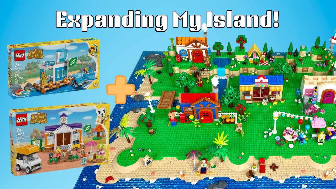 Adding the Plaza and Dodo Airlines to my LEGO Animal Crossing Island!