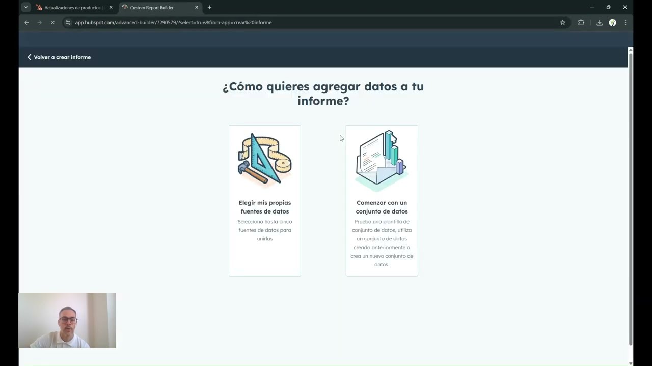 F&oacute;rmula en generador de informes personalizados de HubSpot