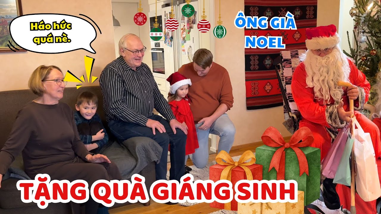 Tảo Mộ Cùng Ông Bà. Ông Già Noel Đến Mang Theo Quà Tặng Cho Mọi Người - Thúy Jyri Family Phần Lan