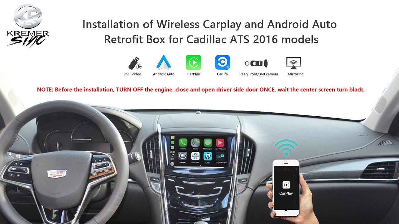 How to get apple carplay or android auto on  your Cadillac ATS 2016 ATS-L 2014, 2016-2017 XTS 16-17