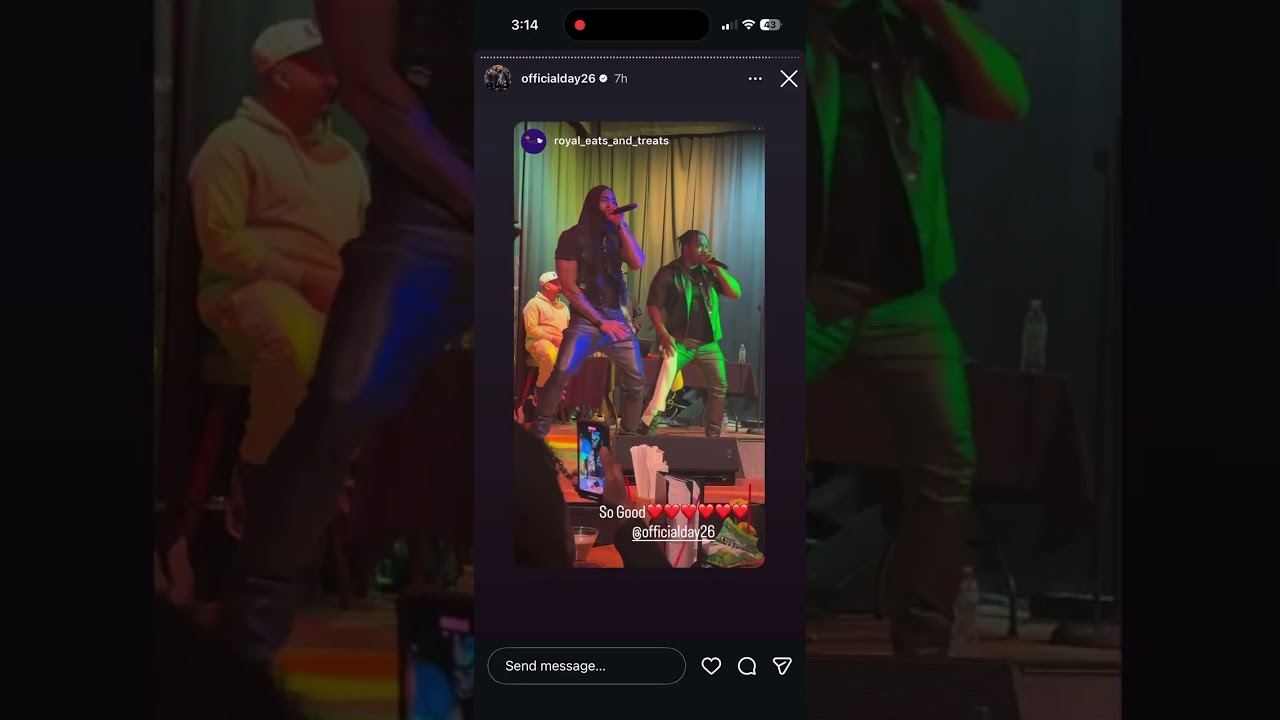 Group account IG stories from Oakland show