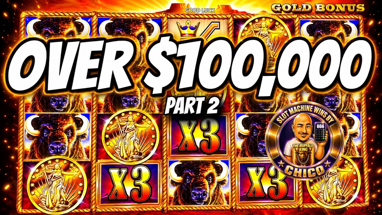$100,000+ in JACKPOT'S on Buffalo Slot Machines PART 2