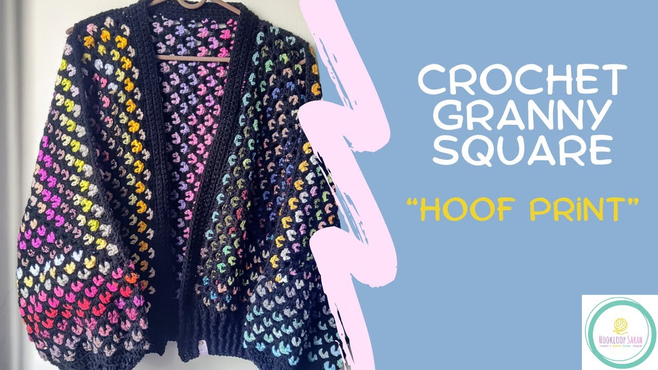 Crochet Granny Square HOOF PRINT