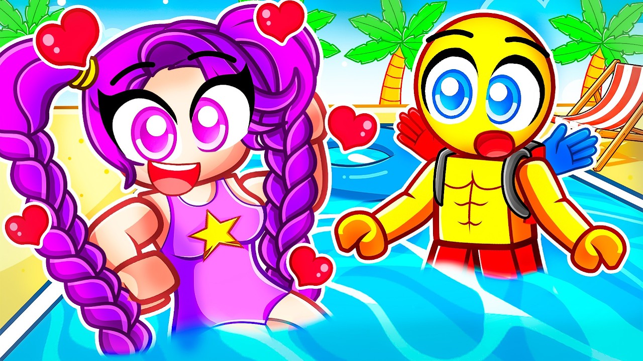Stuck at GIRLS ONLY POOL PARTY with my LILY LOVEBRAIDS CRUSH! (Poppy Playtime)